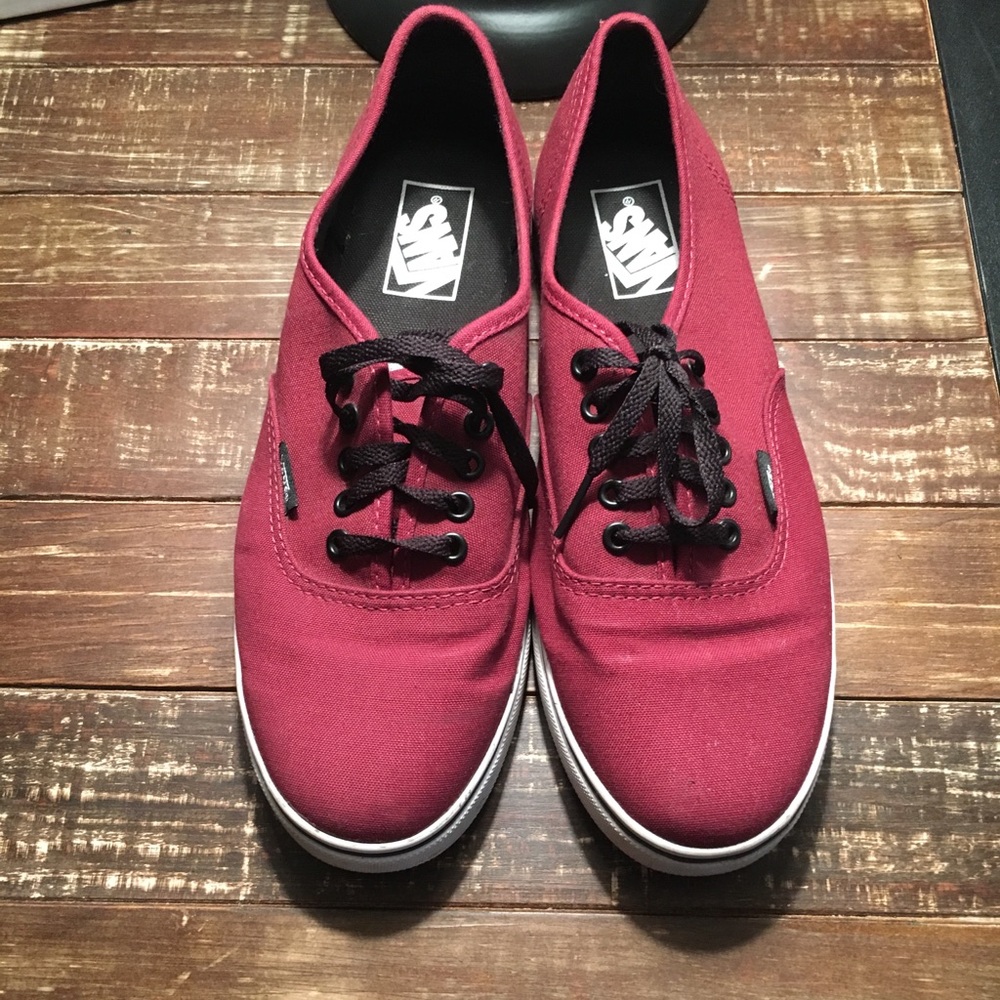 Maroon Vans.